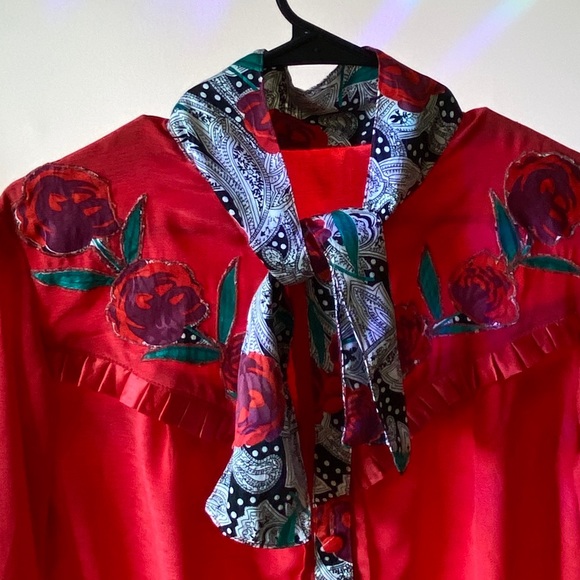 Vintage Silk Rose Bud Blouse - Picture 3 of 6
